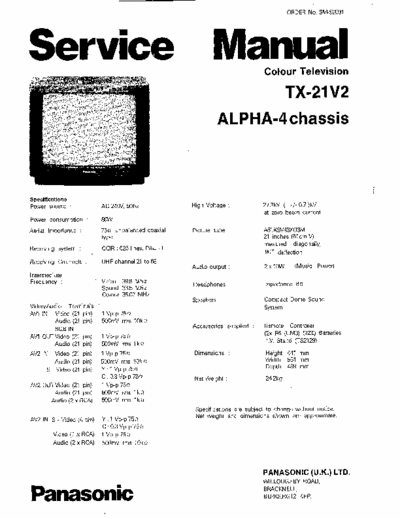 PANASONIC TX-21V2 service manual